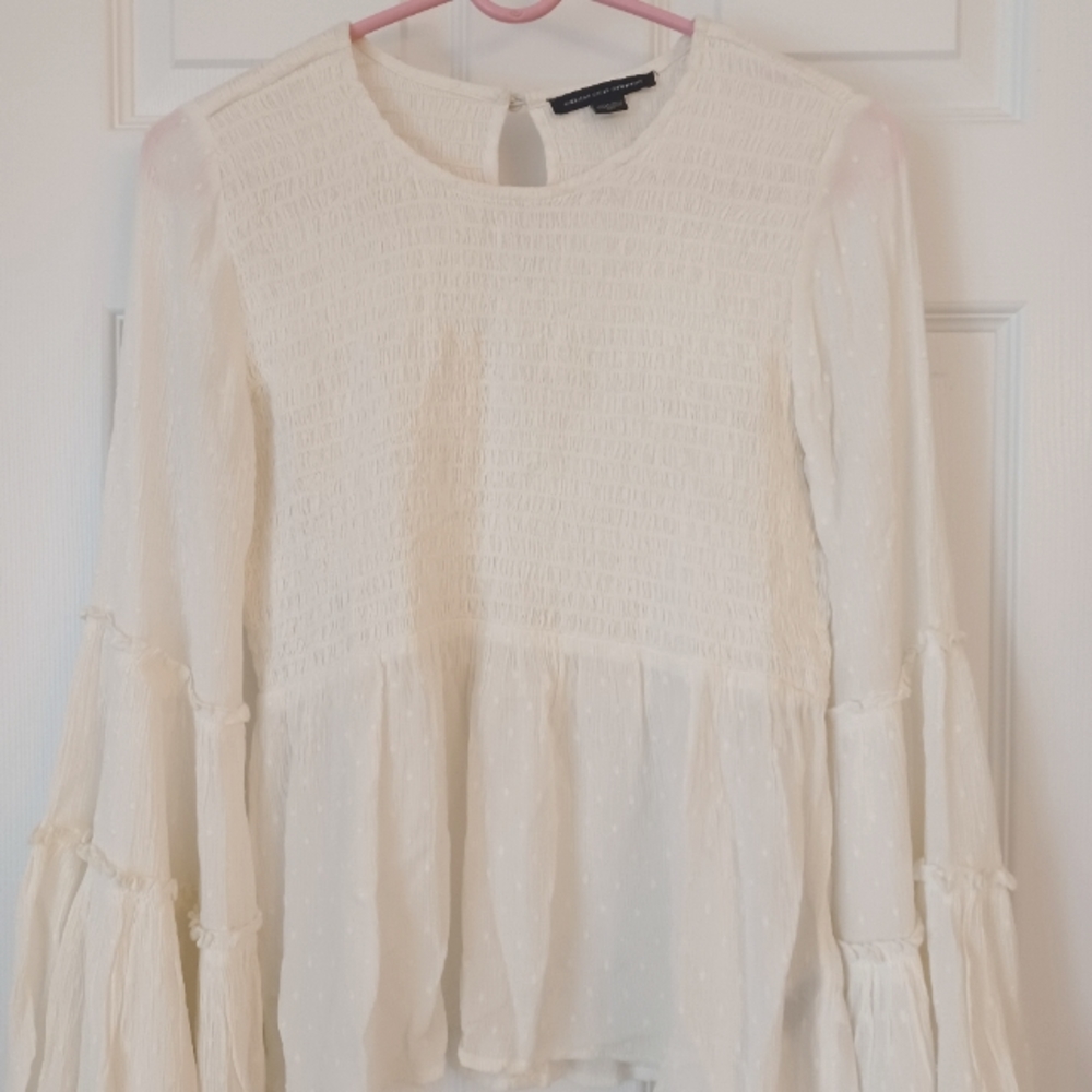 White Bell Sleeved Top